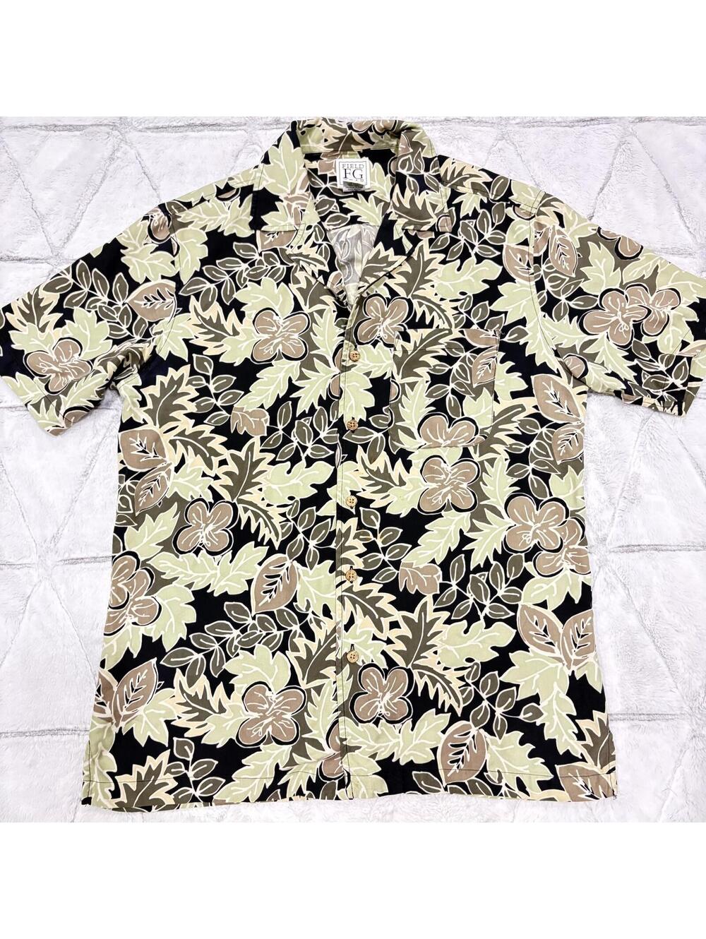 Field Gear Summer Vibe Men's Small Silk Cotton Hawaiian Floral Shirt Comfortable
